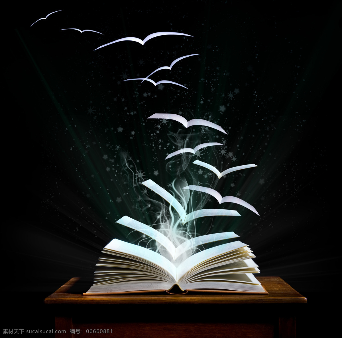 飞翔 书本 发光的书本 飞翔的书本 创意书本 光芒 知识 学习 书本图片 生活百科