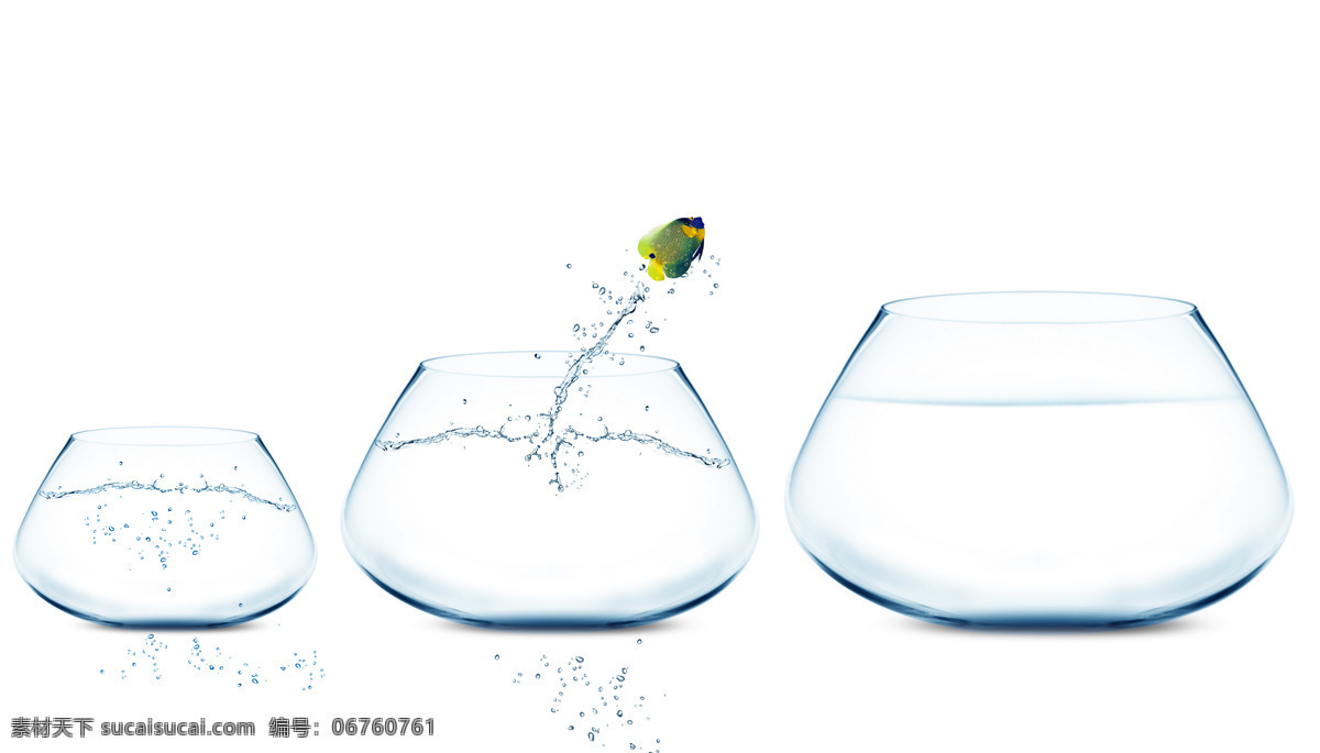 三个 鱼缸 飞溅 水花 鱼 跳跃的鱼 玻璃鱼缸 飞溅的水花 动感水花 气泡 水泡 水珠 水滴 水中生物 生物世界 白色