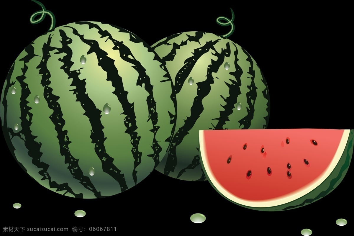 西瓜 甜 水 夏天 食品 新鲜 插图 背景 实用性 强 生物世界 水果