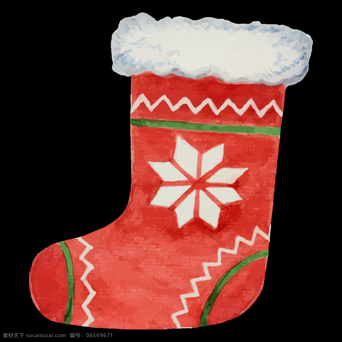 圣诞 袜子 透明 红色 卡通 抠图专用 装饰 设计素材