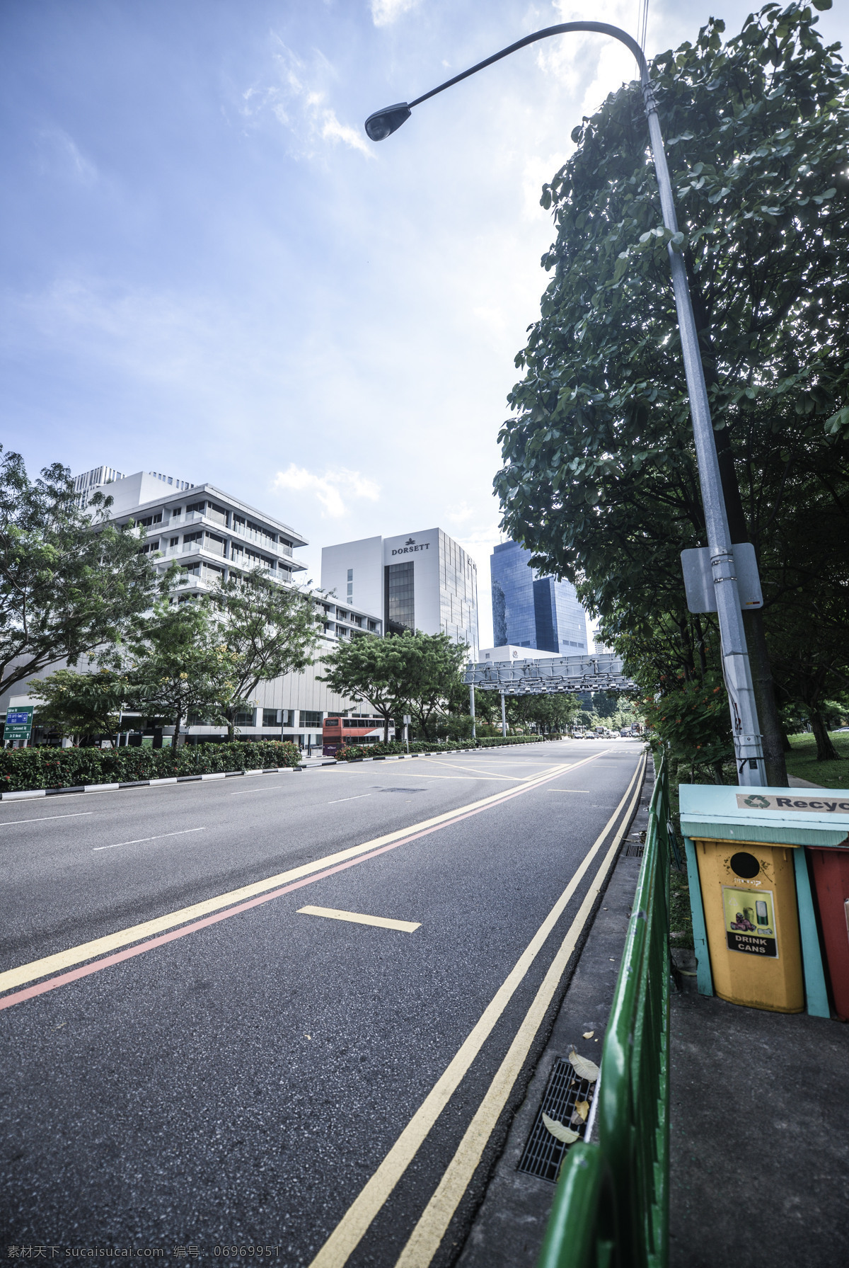 新加坡清晨 清晨街道 街道 夏日 蓝天 宁静 新加坡 旅游摄影 国外旅游