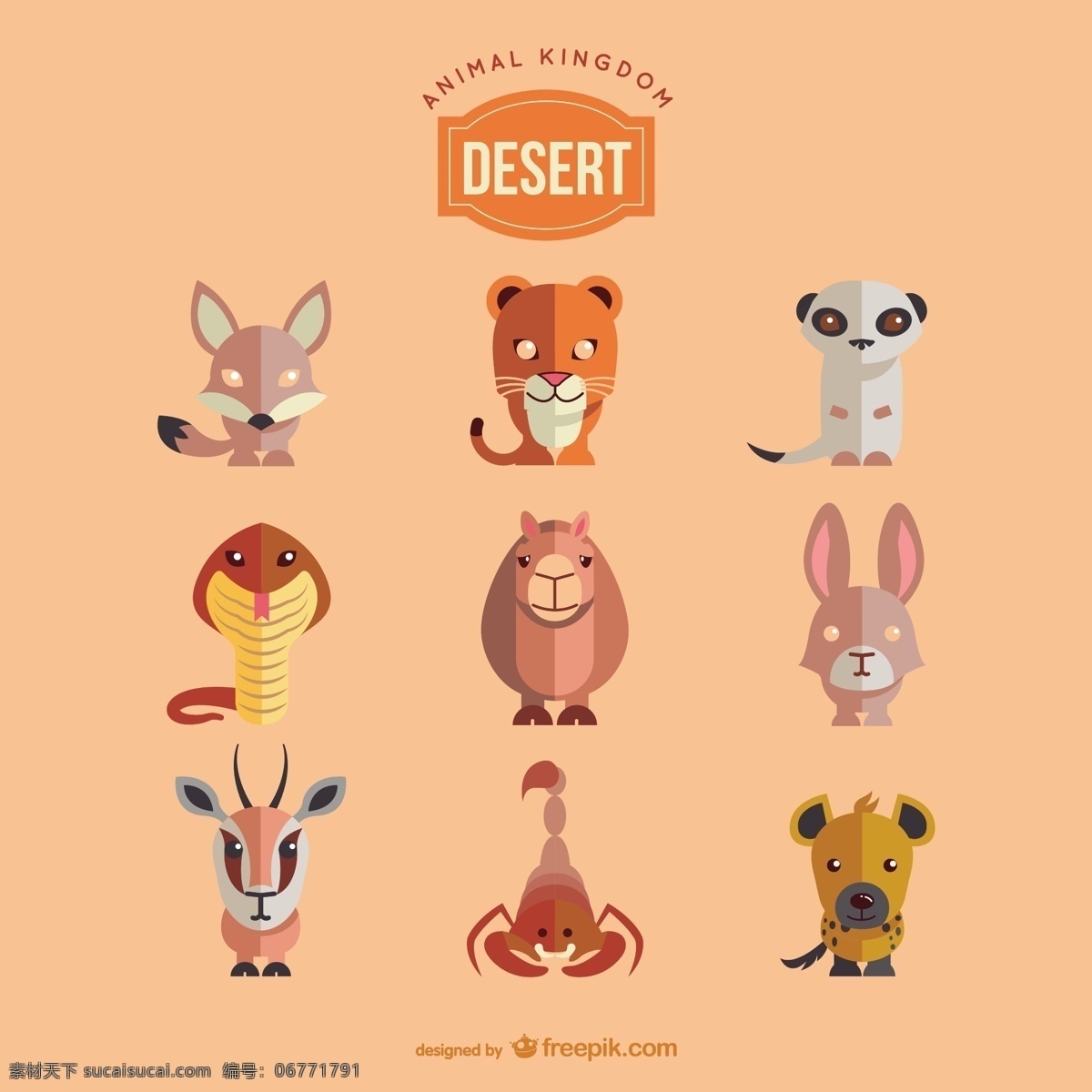 沙漠动物集 图标 动物 平 图形 宠物 兔子 狐狸 元素 蛇 沙漠 平面图标 符号 safari 骆驼 图标集 元 黄色
