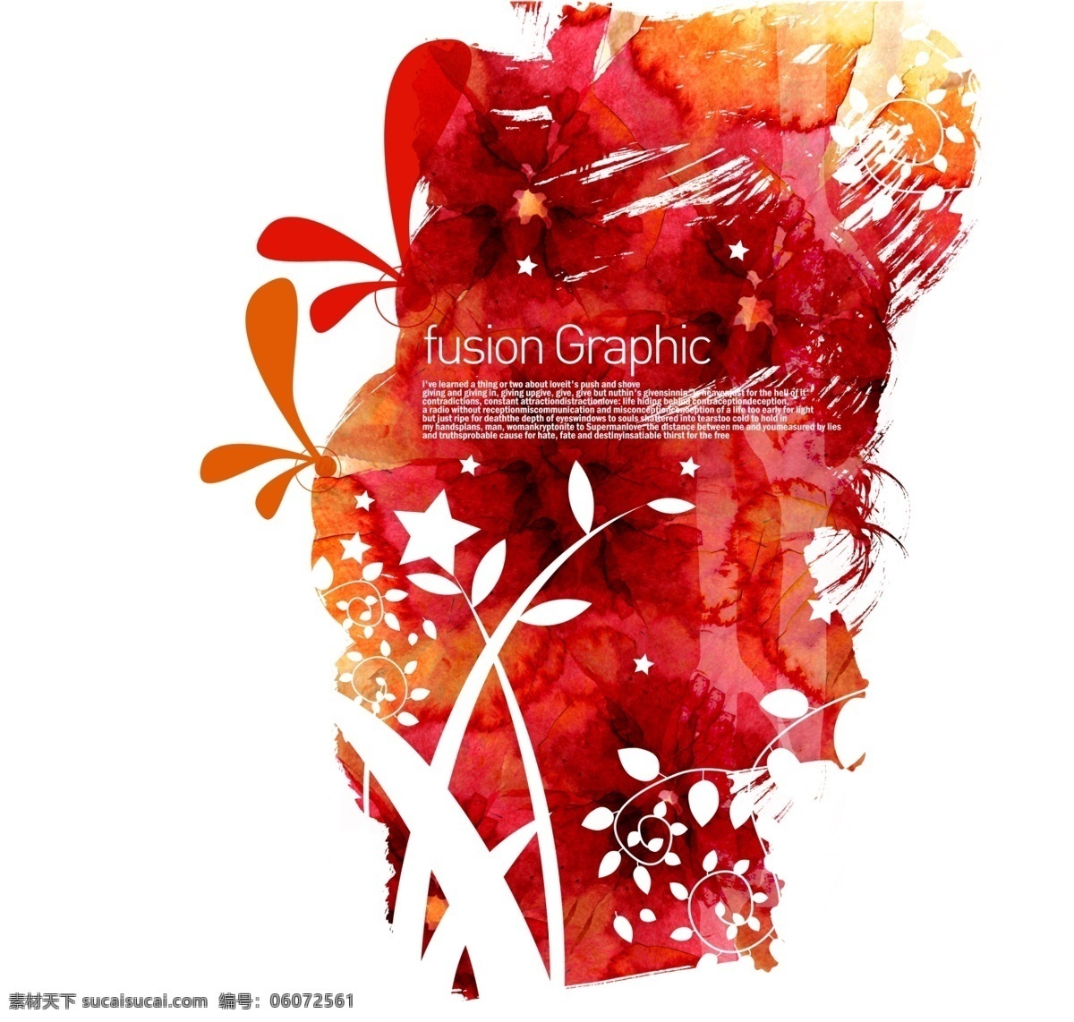 红色花藤素材 分层 背景 背景素材 花纹五颜六色 花纹放射线 原创图 白色