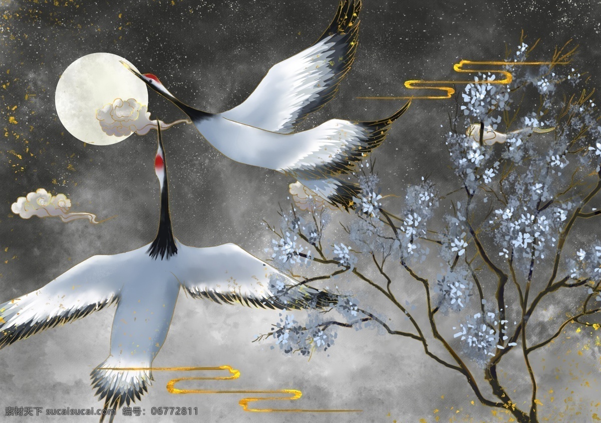 双鹤图片 烫金 仙鹤 双鹤 飞鹤 双鹤齐鸣 雪景 树枝 夜景 飞鹤插画 烫金中国风 烫金背景 烫金插画 创意中国插画 中国元素 传统文化背景 中国风 中式素材 金色中国花 中国风背景 烫金仙鹤 烫金中国场景 中国风场景 国风 烫金国风 烫金国风场景 古典 古典背景 中国风会议 中国风晚会 中国风素材 饰画 分层