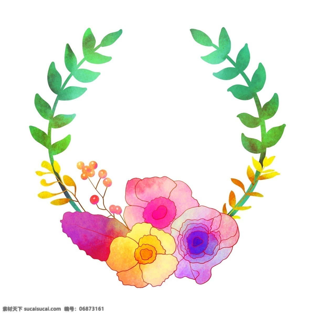 粉色 牡丹 花朵 边框 粉色的花朵 卡通边框 花朵边框 花环边框 鲜花边框 花朵花环 绿色的叶子