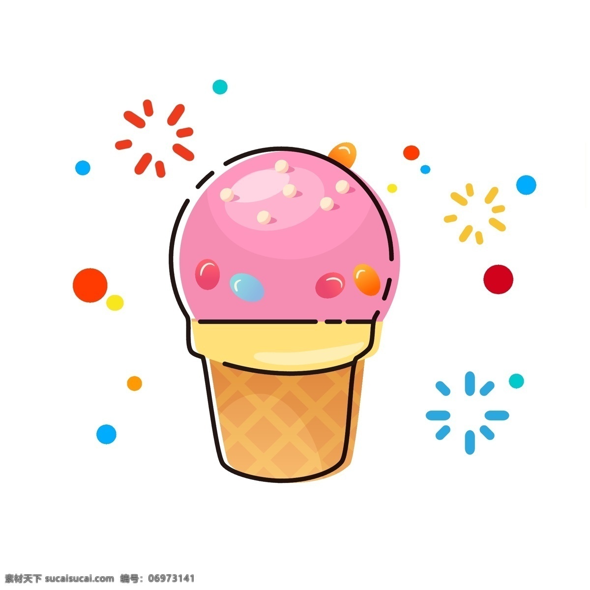 mbe 卡通 手绘 冰淇淋 食物 美食 可爱