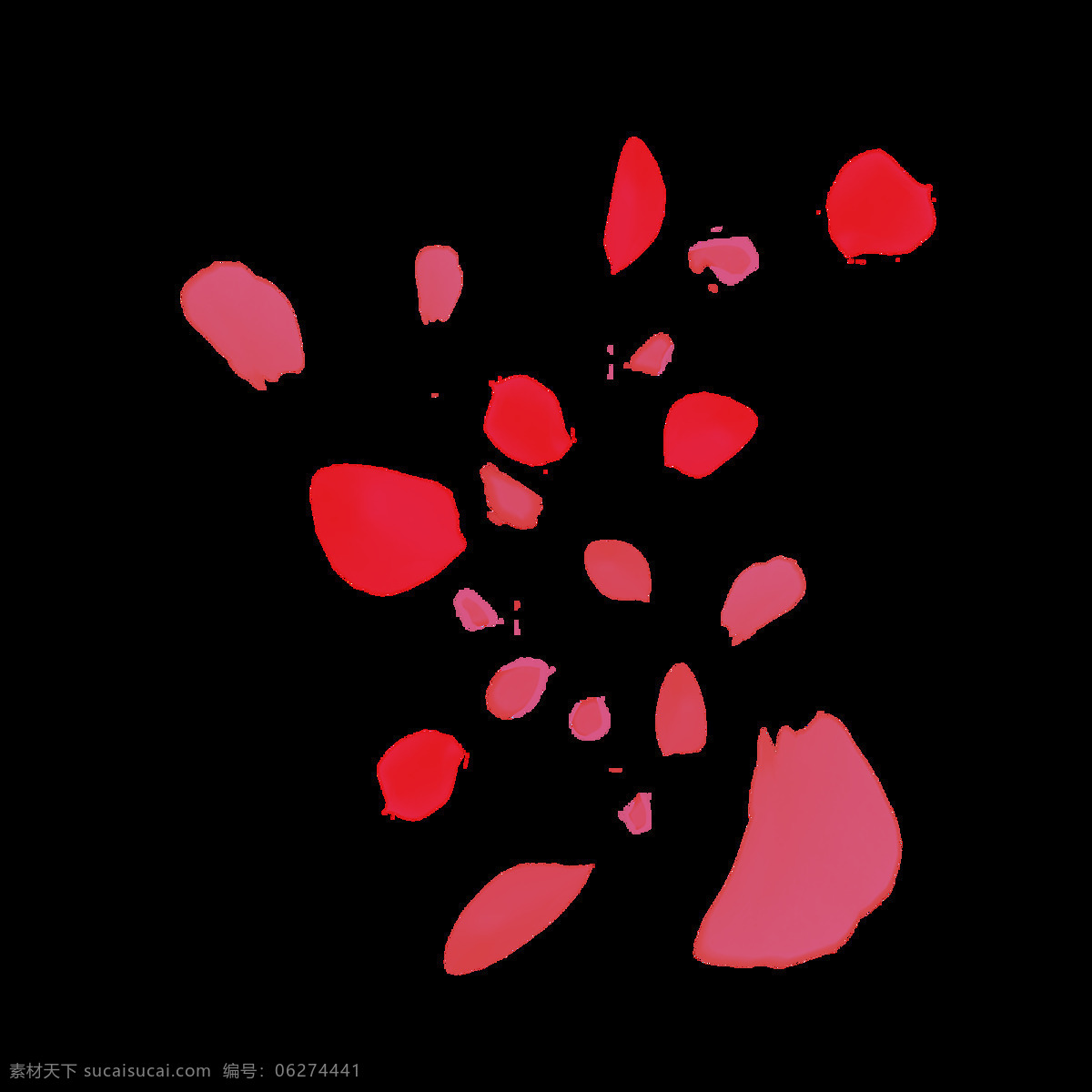 大红色 花瓣 手绘 插画 情人节花瓣 大红色的花瓣 浪漫花瓣 漂亮的花瓣 手绘花瓣 花瓣装饰 婚礼花瓣