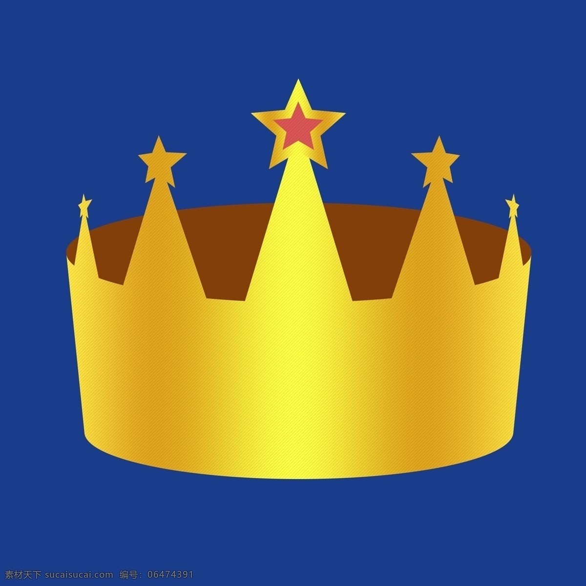 金黄色 头 戴 五角星 皇冠 图标 头戴 立体 至高荣耀 皇室贵族 vip 会员 色彩渐变 沉甸甸