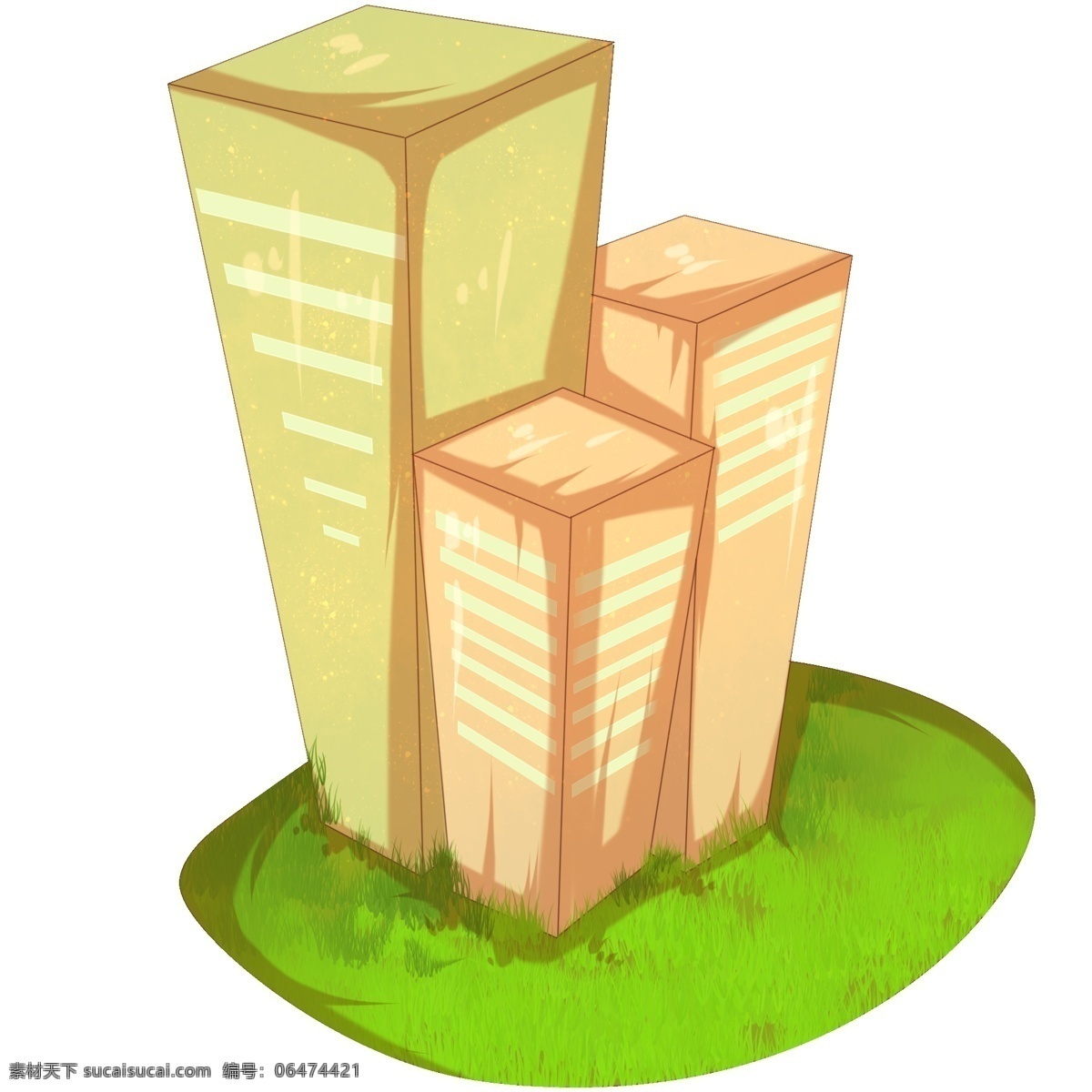 手绘 城市 建筑 插画 绿色的草坪 高大的楼房 漂亮的建筑 卡通插画 手绘建筑插画 城市建筑插画