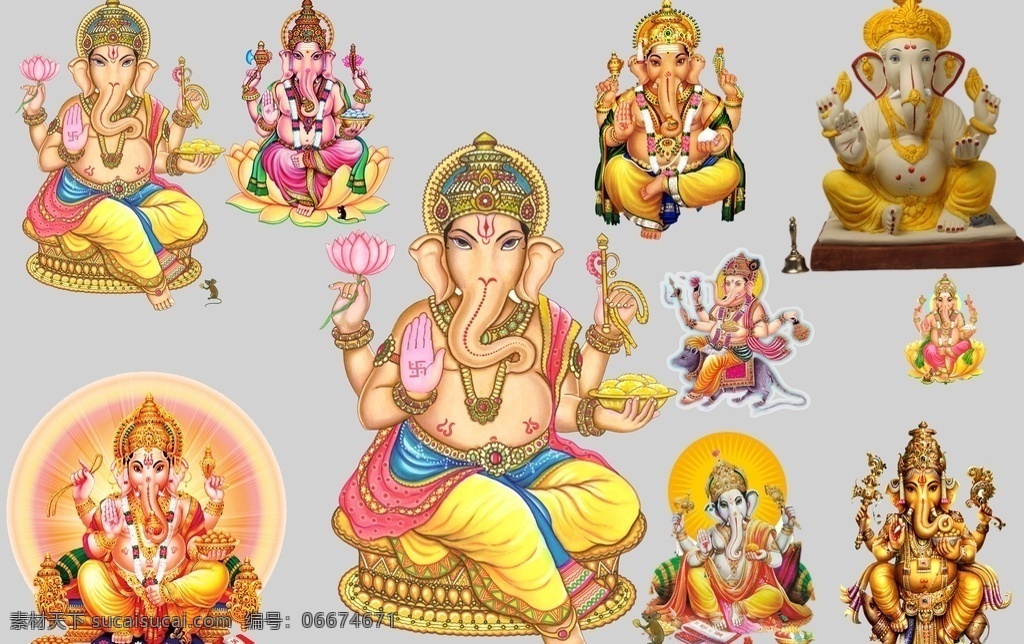 png素材 透明素材 宗教 印度 佛教 信仰 宗教信仰 神 神像 佛像 象头神像 分层