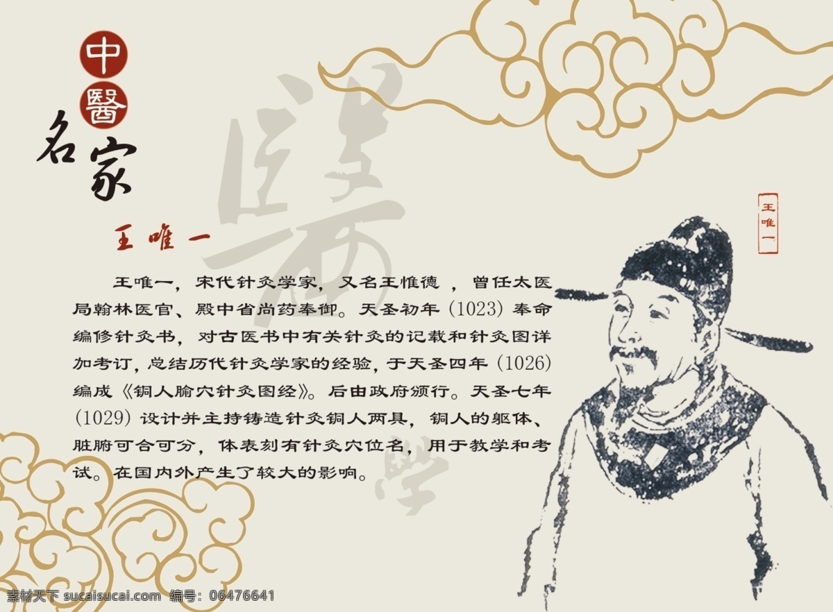 淡黄色 广告设计模板 书法字体 祥云底纹 艺术字 源文件 中医名家 王唯 模板下载 王唯一 章 中医名医名家 其他海报设计