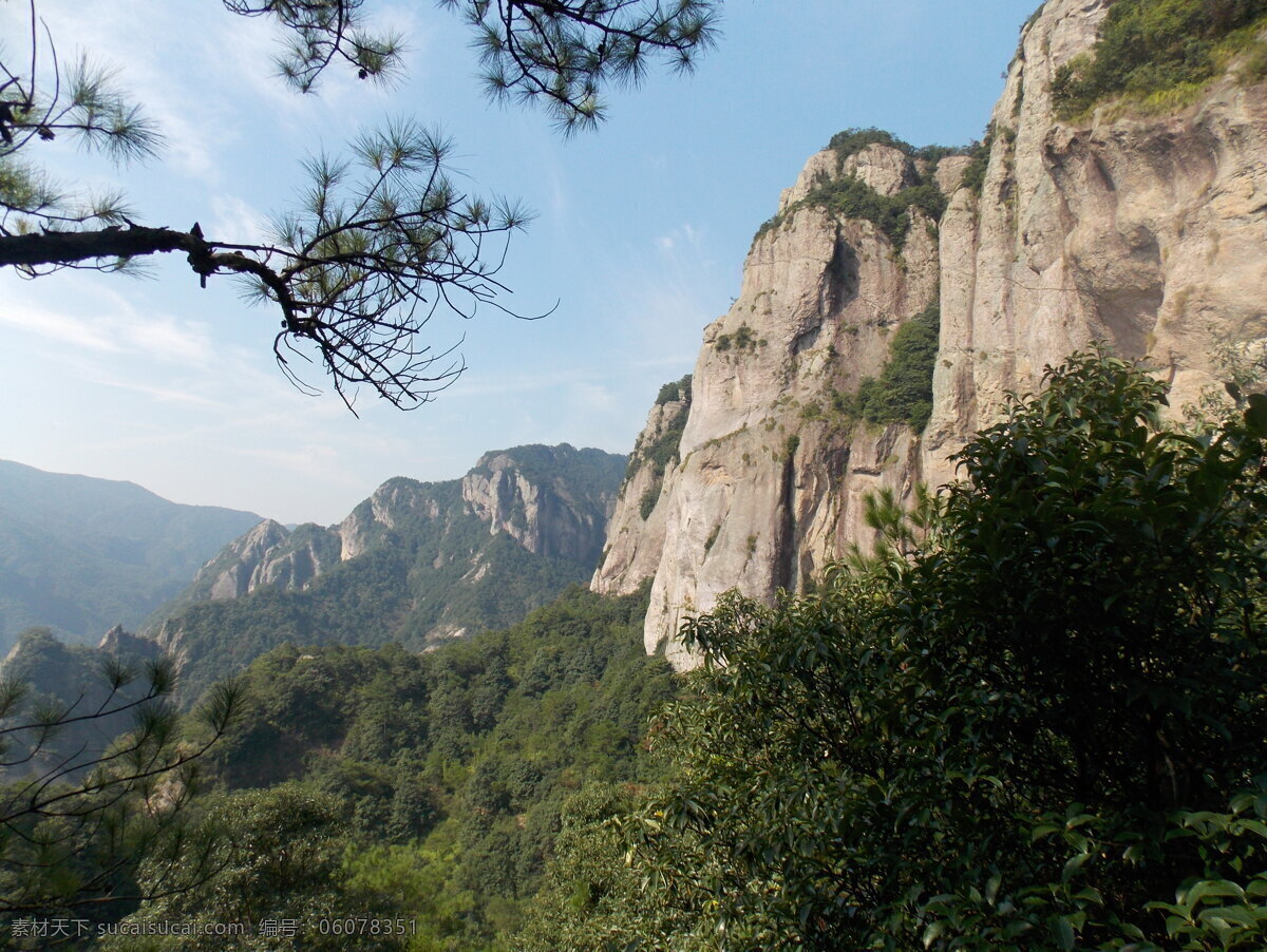 山峰 树叶 岩石 峭壁 乔木 雁荡山 山水风景 自然景观