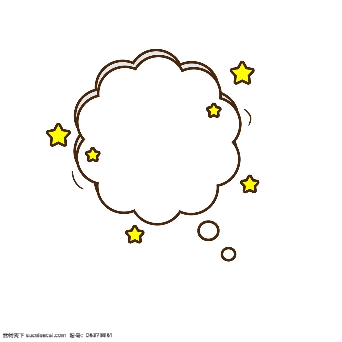 卡通 可爱 星星 白云 气泡 框 对话框 边框 矢量 元素 黄色 云朵