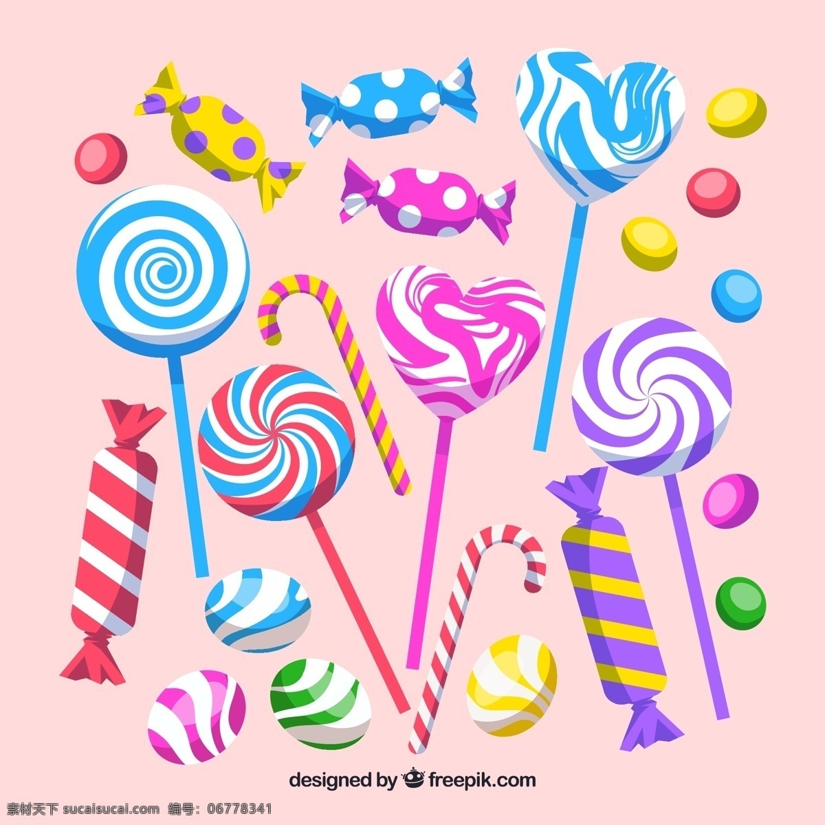 彩色糖果 24款 彩色 糖果 棒棒糖 彩虹糖 软糖 美食 生活百科 餐饮美食