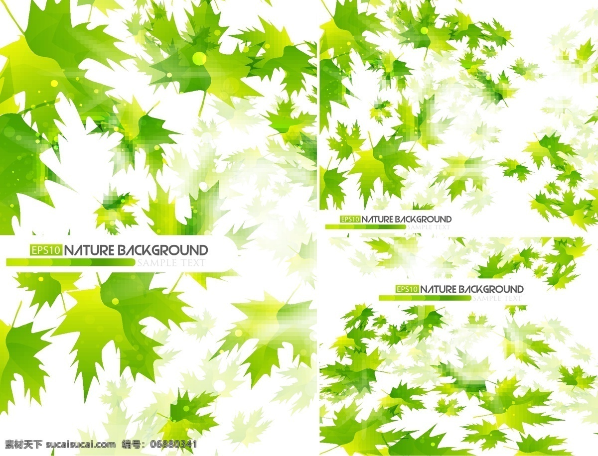 黄绿 枫叶 横幅 banner 矢量 绿叶 叶子 黄绿枫叶 树叶横幅 矢量图 其他矢量图