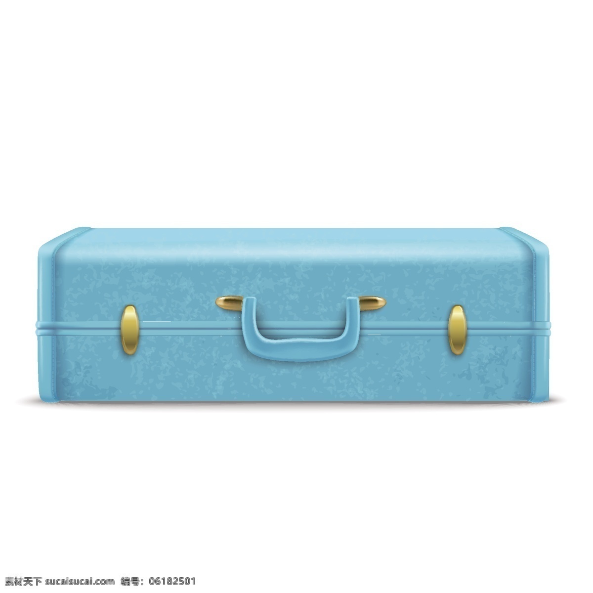 蓝色 行李箱 箱包 矢量 手绘 元素