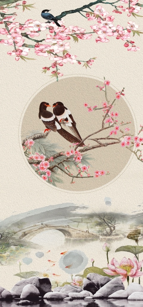 玄关画图片 玄关画 玄关挂画 玄关壁画 墨痕墨韵 客厅挂画 意境抽象 新中式花鸟 玉兰花 工笔花鸟 新中式花鸟画 九鱼图 室内装饰画 水墨中国风 艺术装饰画 酒店装饰画