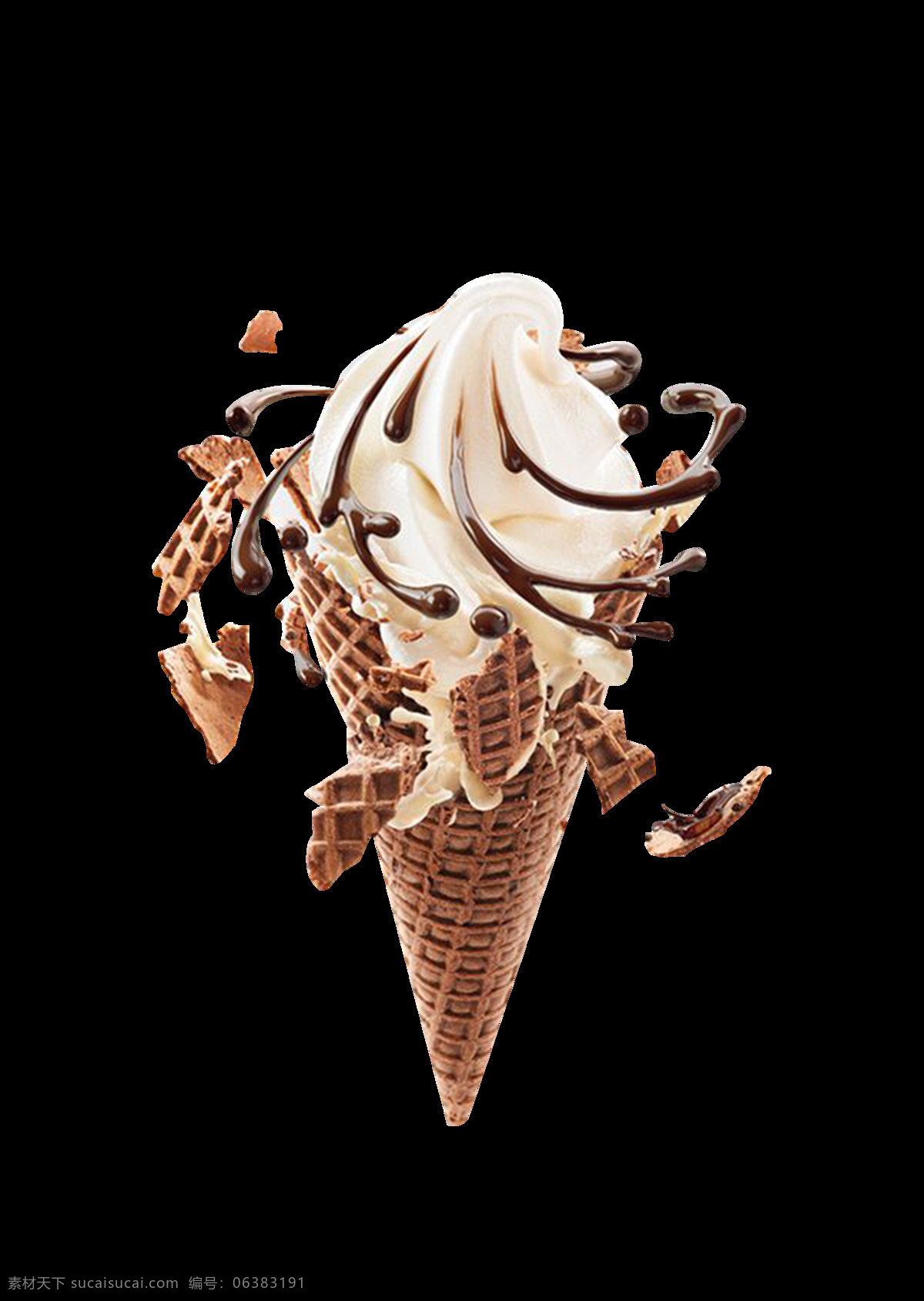 旋转 融化 破碎 冰淇淋 透明 巧克力 雪糕 棕色 甜食 透明素材 免扣素材 装饰图片