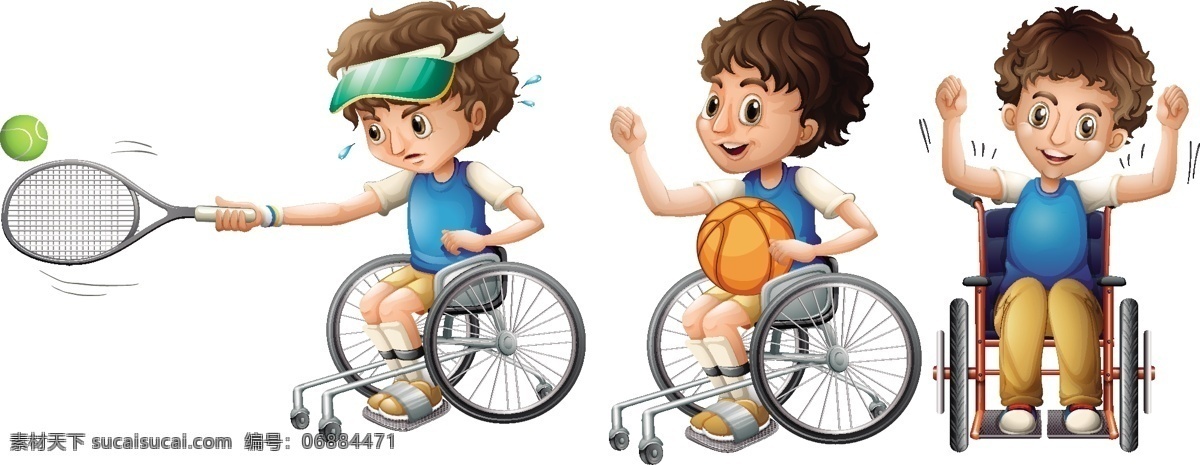 卡通 残疾人 运动 卡通残疾人 体育 卡通儿童 残疾 轮椅 休闲娱乐体育 卡通设计