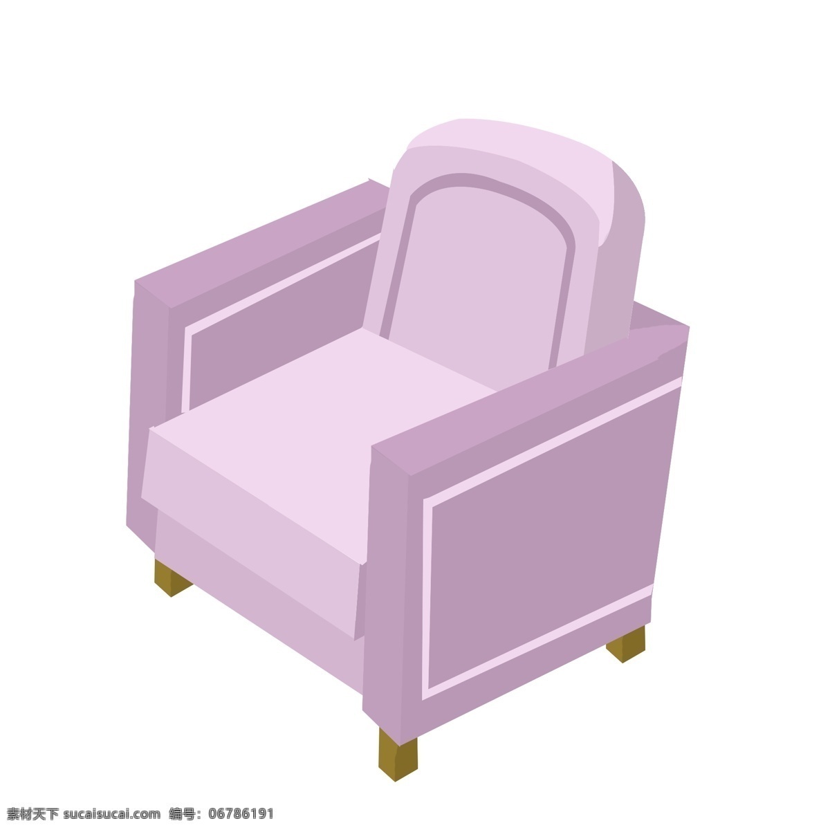 d 紫色 沙发 插画 紫色单人沙发 手绘 漂亮 单人 单人沙发