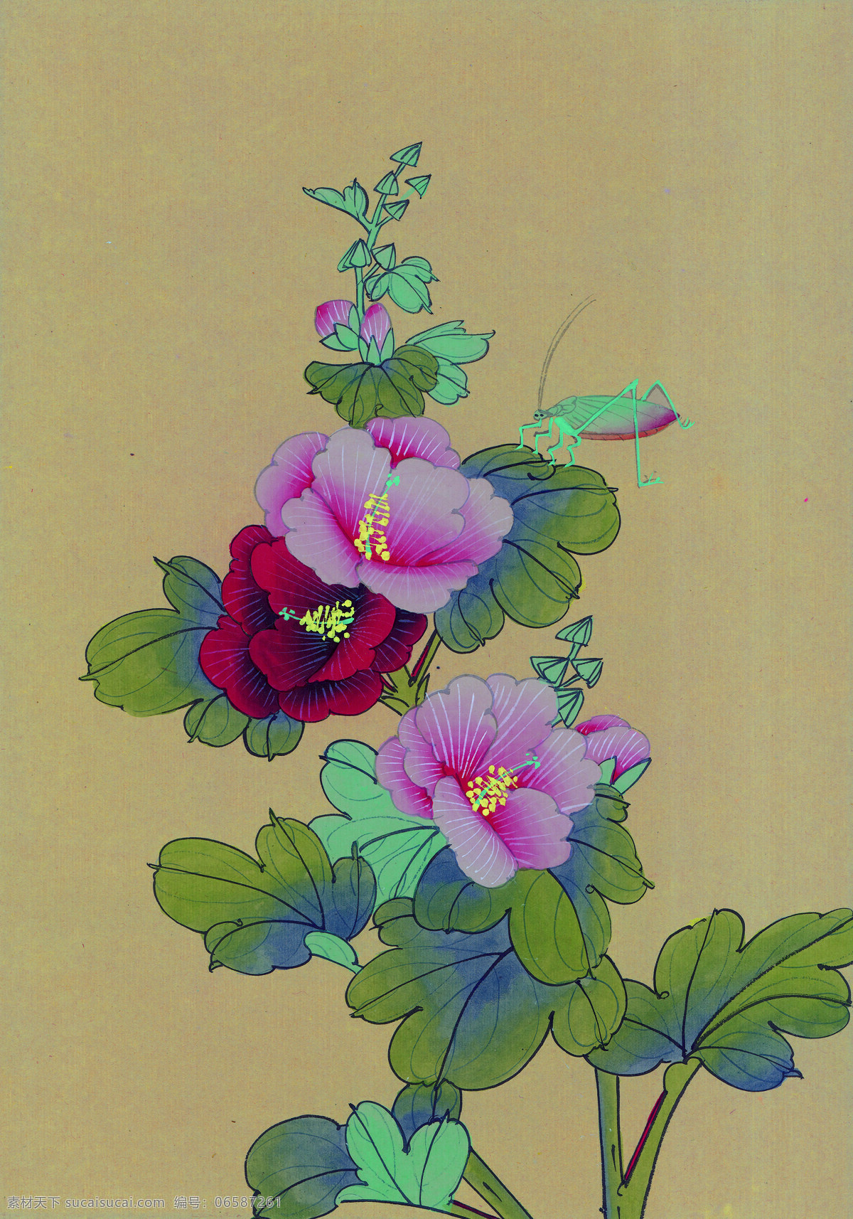 中国 风 花 牡丹 芍药 桃花 喜鹊 小鸟 中国风 中华艺术绘画 文化艺术