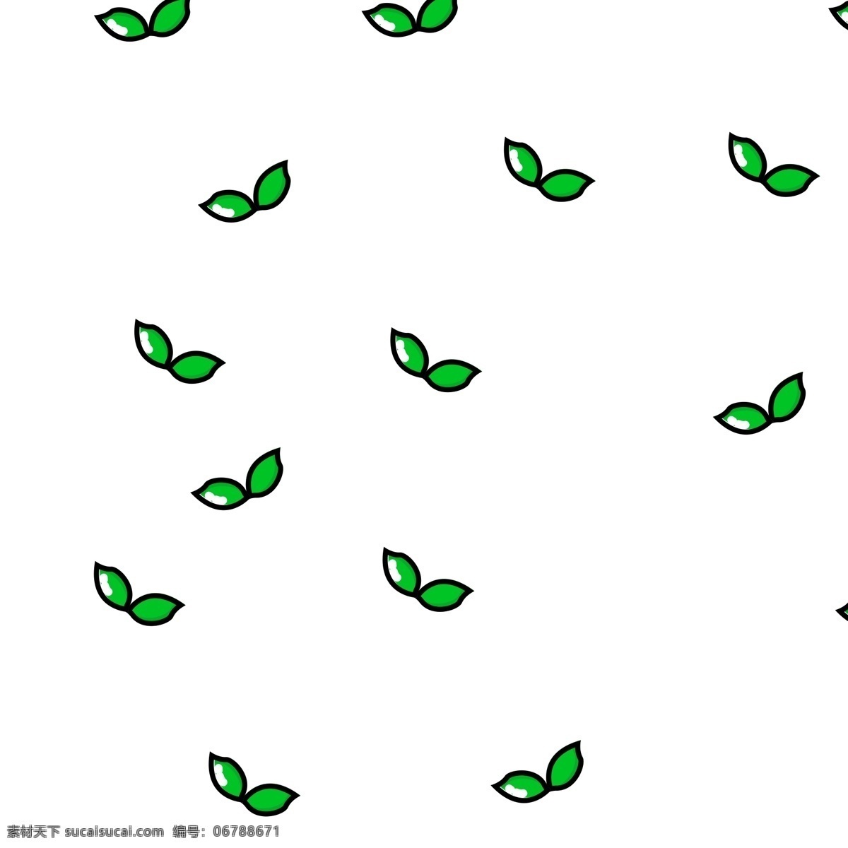 卡通 植物 绿叶 卡通绿叶 植物绿叶 绿色叶子 卡通插图 创意卡通下载 插图 png图下载