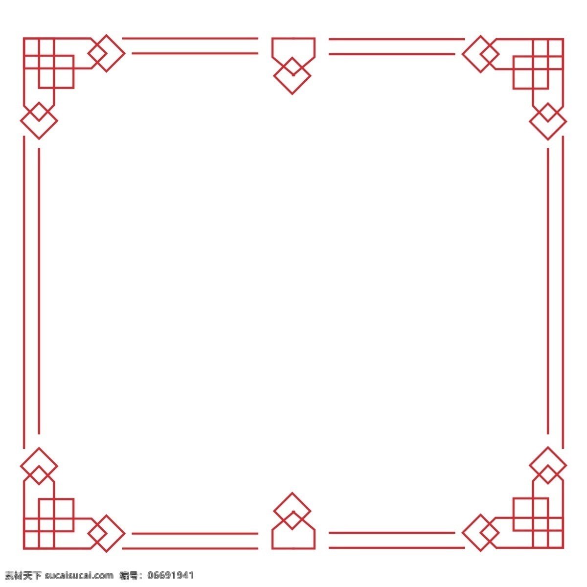 中国 风 红色 边框 装饰 红色边框 正方形边框 中国风边框 线性边框 红色花纹 创意边框 边框装饰插画