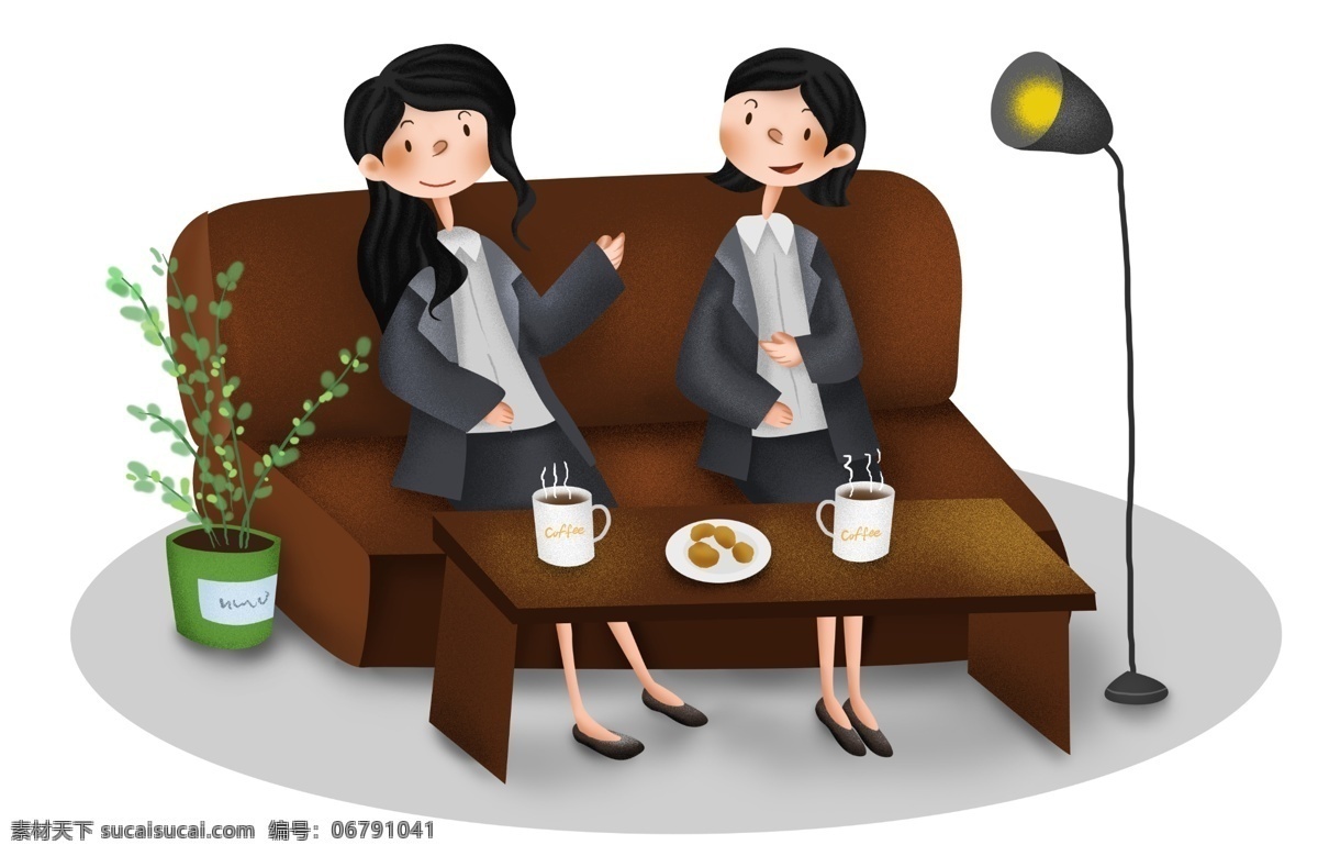工作 系列 咖啡店 谈 白领 咖啡 沙发 饮品 热咖啡 咖啡屋 拿铁 卡布奇诺 女性 女孩 喝咖啡