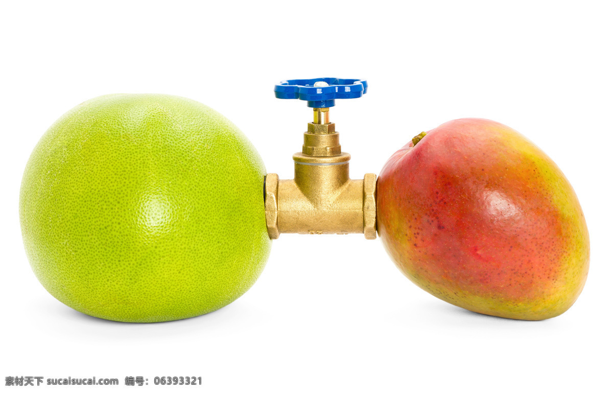 水果 水龙头 创意 柚子 石榴 连接 创意图片 抽象 特写 摄影图 高清图片 水果图片 餐饮美食