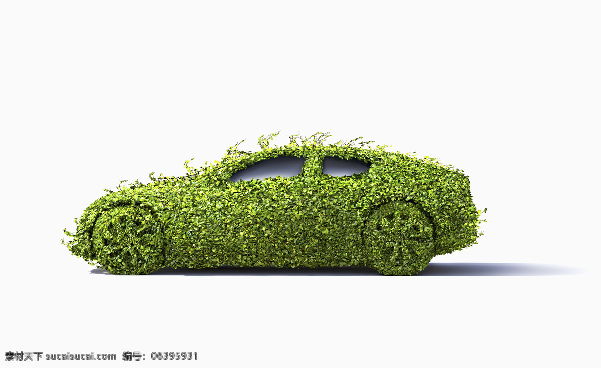 新能源 汽车 创意 大图 绿色环保 无污染 植物 合成 交通工具 现代科技
