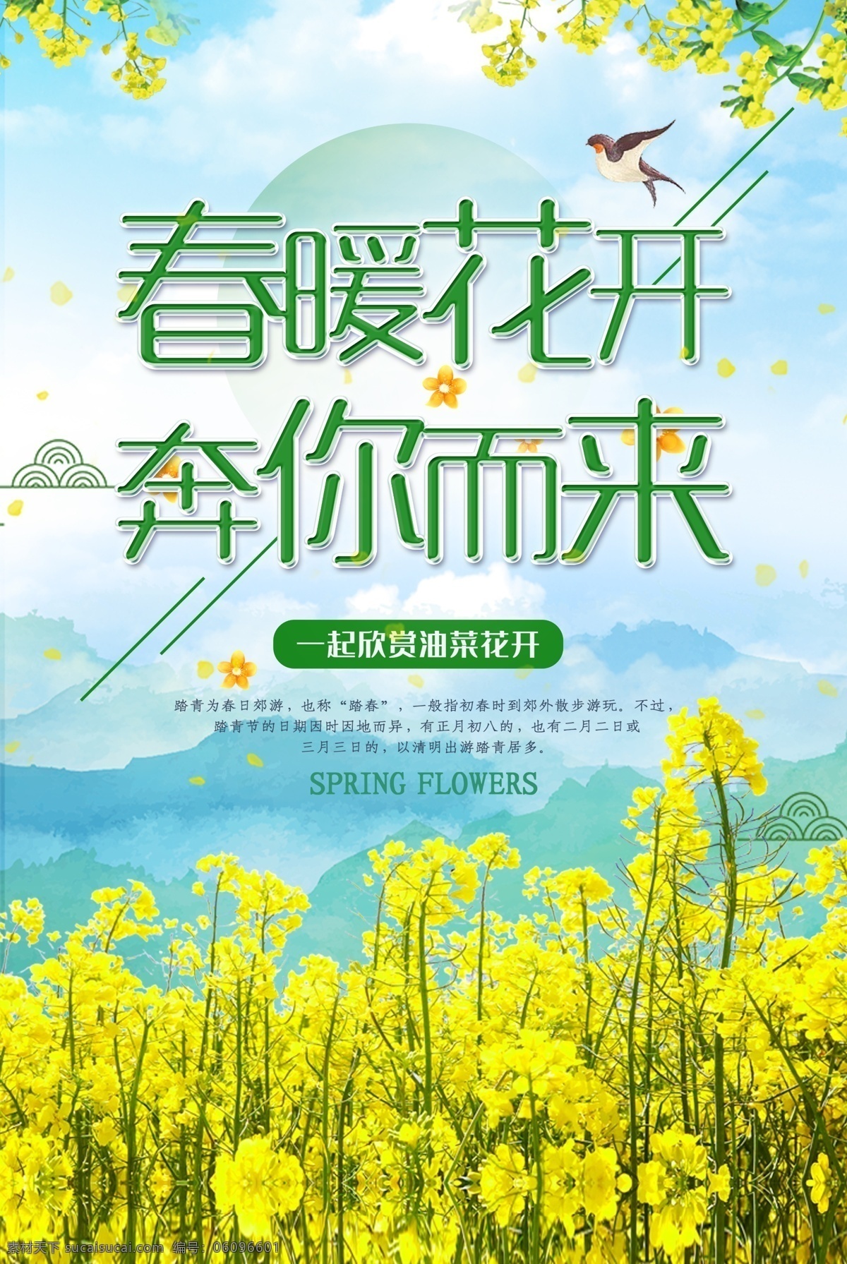 踏春 油菜花 春天 绿水青山 油菜花开 燕子归来 春暖花开 文明创建