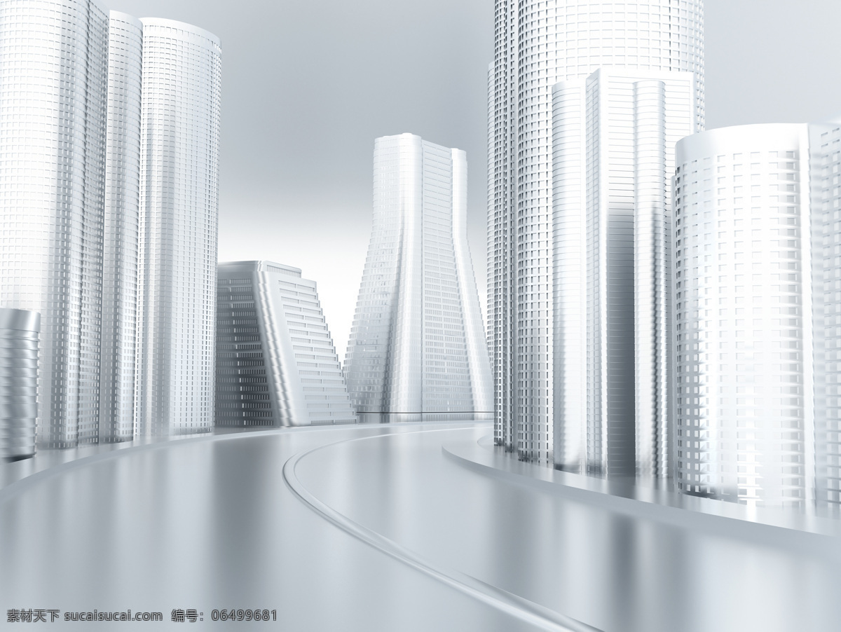 银色 城市 建筑 高楼 大厦 繁华 科技 商业 银色城市建筑 城市风光 环境家居