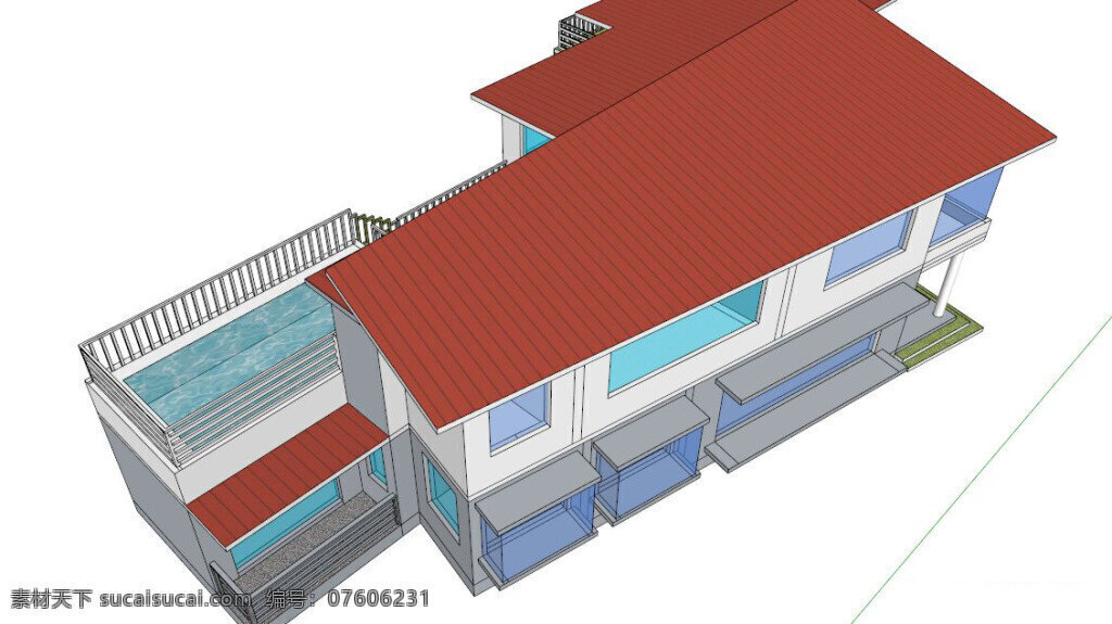 红色 屋顶 别墅 单体 模型 欧式建筑 国外别墅 度假屋 skp 现代别墅 别墅3d 度假屋别墅 单栋别墅 现代建筑 简约别墅 简约度假屋 红色屋顶别墅 白色