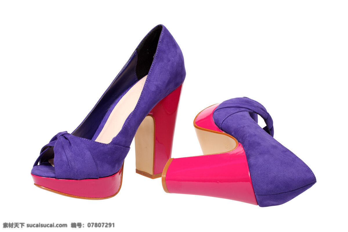紫罗兰色 女人 高跟鞋