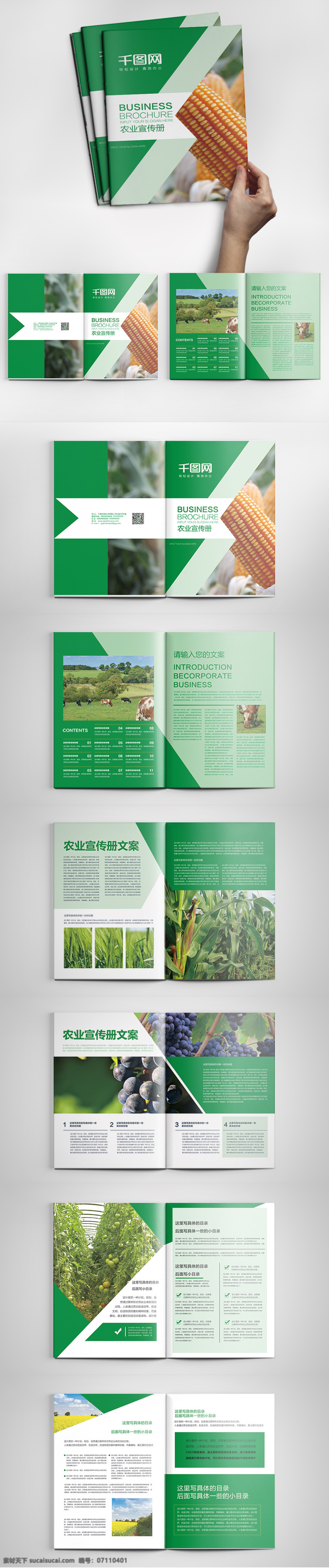 绿色 时尚 大气 农业 画册 模板 画册排版 农产品画册 农业画册 商业 宣传