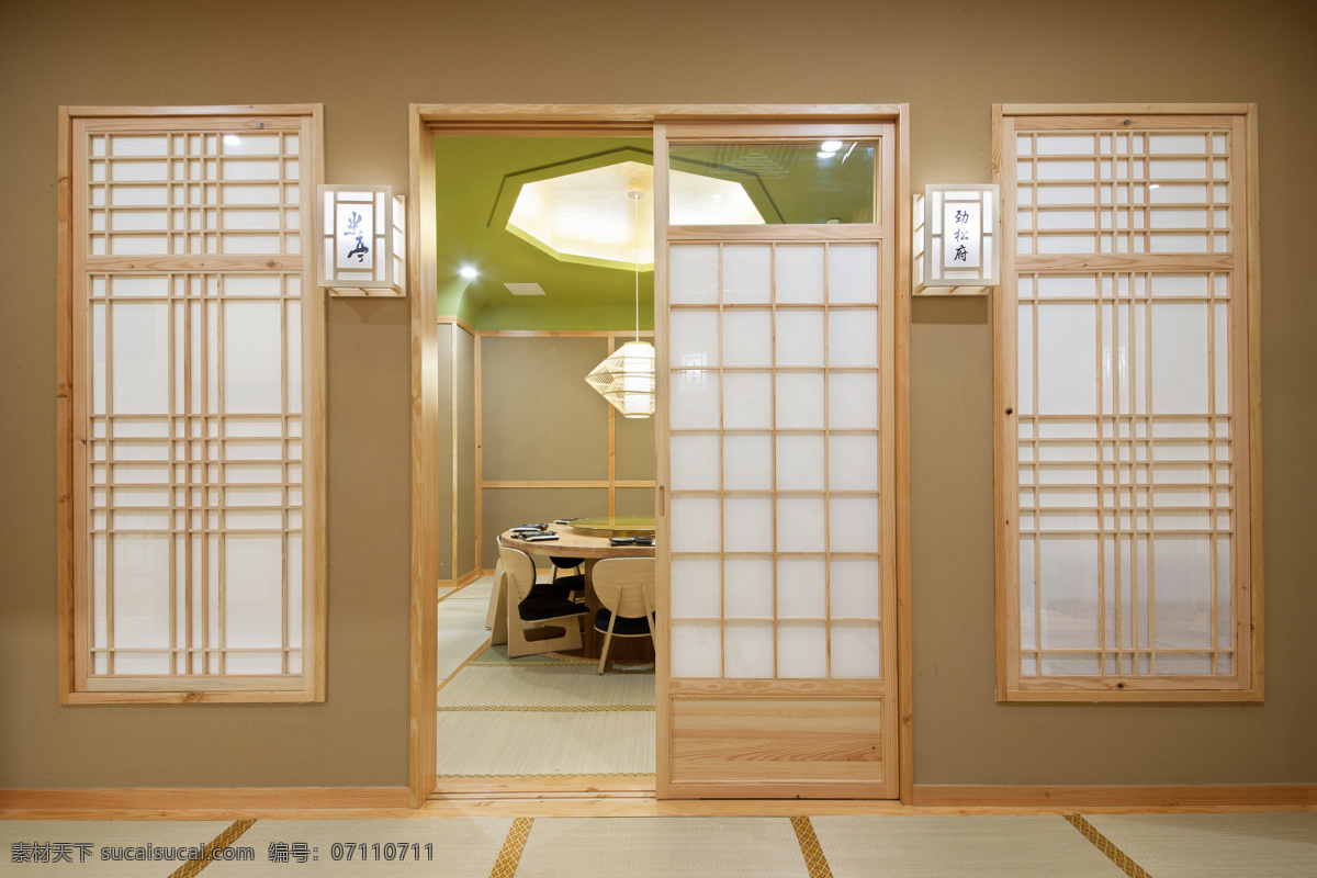 日式餐厅 餐厅 餐桌 日式风格 包厢 包间 日式装修 屏风 榻榻米 建筑园林 室内摄影