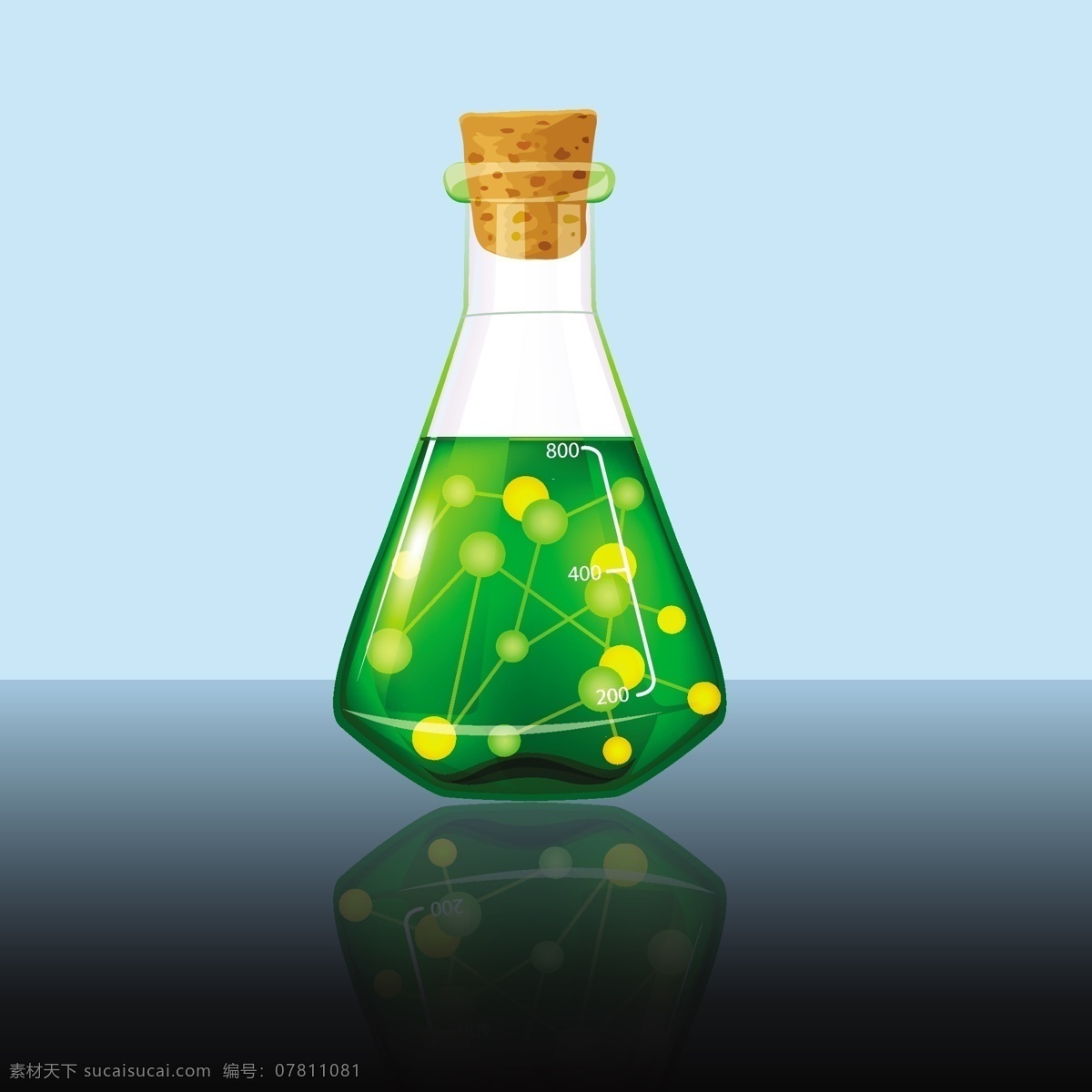 瓶子 里 绿色 化学 分子 背景 图 广告背景 广告 背景素材 科学 蓝色背景 黄色 化学课 化学反应