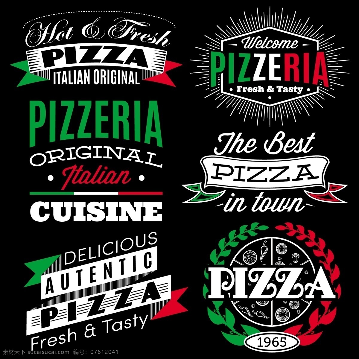 意大利 披萨 矢量 文字排版 矢量素材 设计素材 背景素材