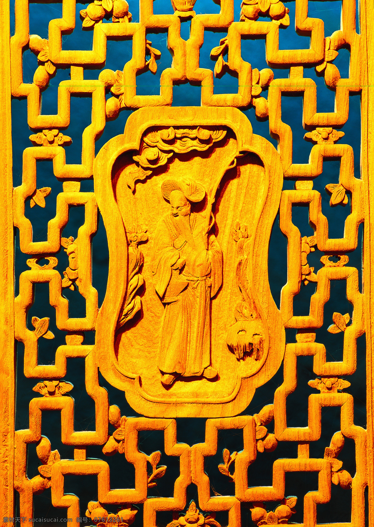 古典木窗花 桔黄色 木头 精美 雕刻 古典 文化 明清家具 建筑园林 园林建筑 摄影图库
