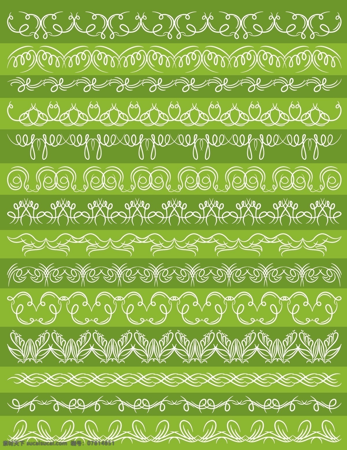绿色 小 清新 蕾丝 花纹 分割线 复古 装饰 元素 花藤 卡通 线条 边框 简约 典雅 背景 矢量 欧式