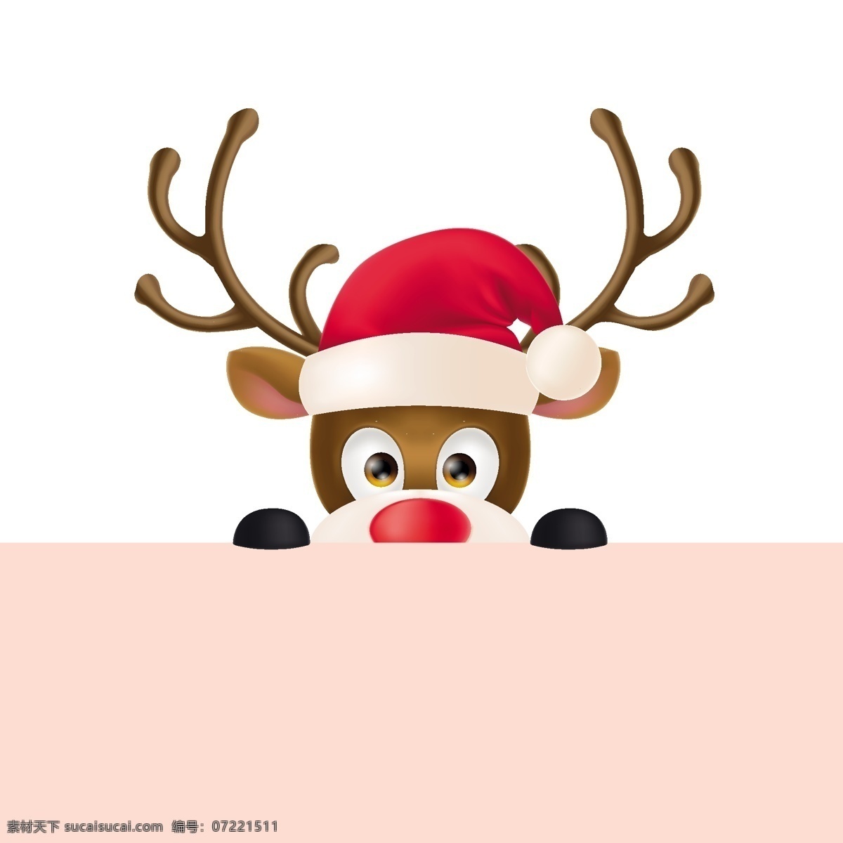 卡通 圣诞老人 驯鹿 动物 圣诞节 节日 过节 庆祝 狂欢 西方节日 假期 扁平 矢量