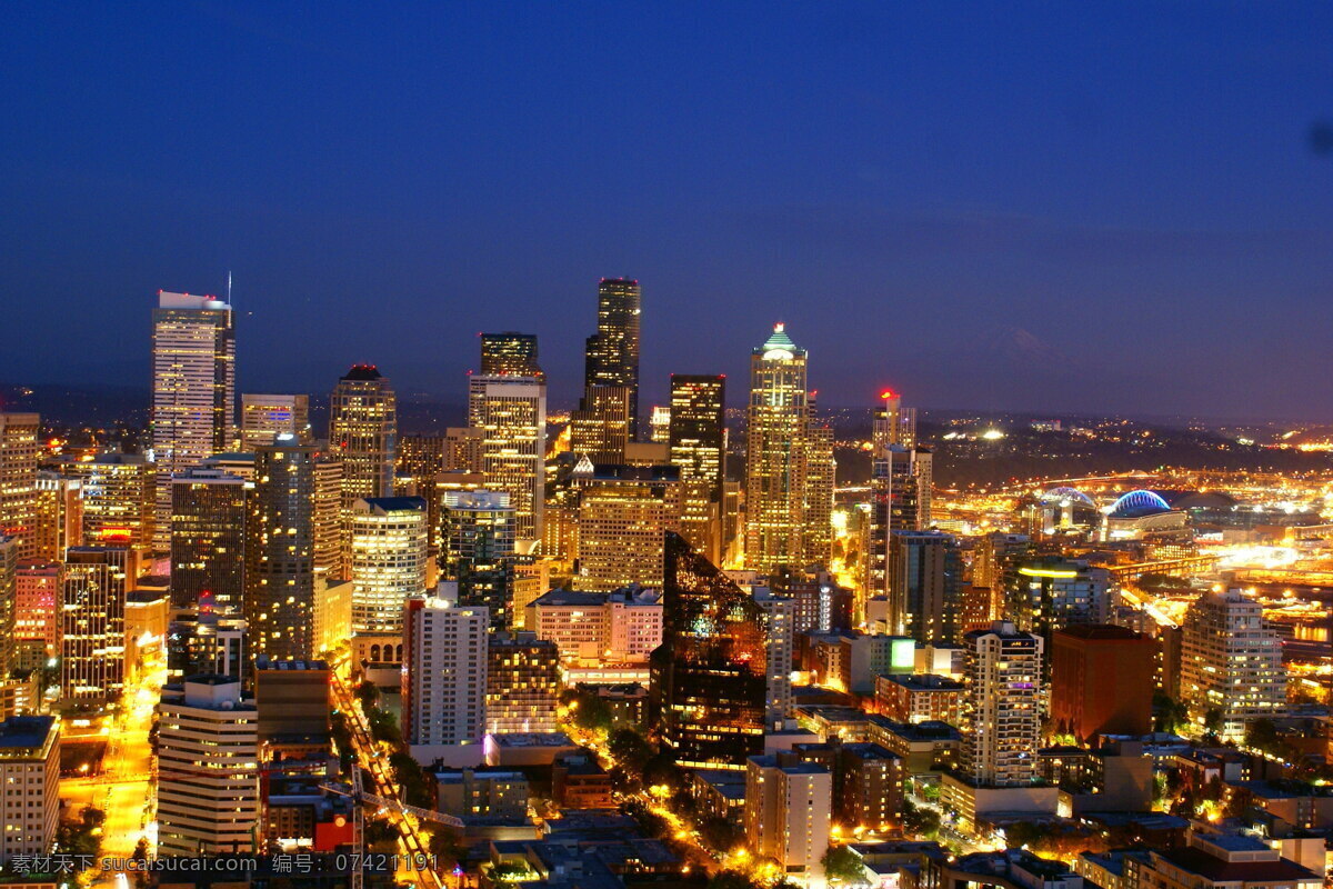 西雅图夜景 美国 西海岸 西雅图 夜景 华盛顿州 downtown 市中心 space needle 太空针 伟大的美利坚 国外旅游 旅游摄影