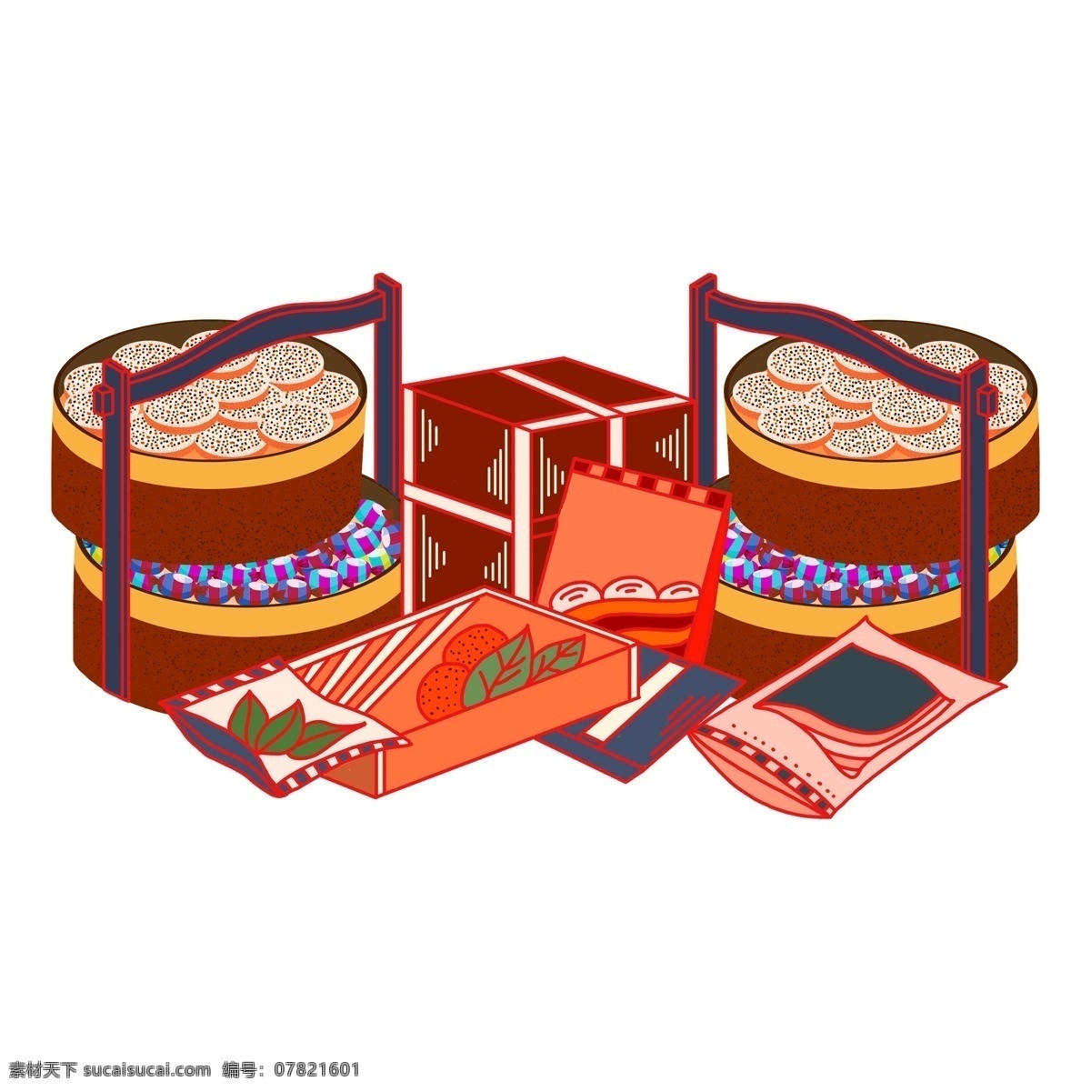 手绘 卡通 美食 月饼 礼盒 免 抠 元素 月饼礼盒 手绘美味元素 手绘插画 插画