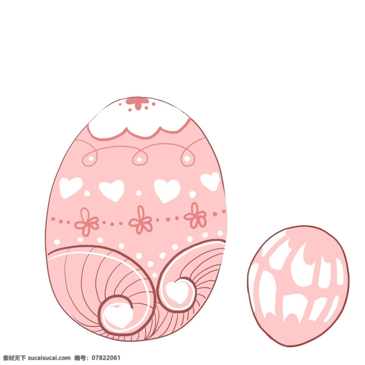 心形 复活节 彩蛋 插图 粉色彩蛋 心形彩蛋 复活节彩蛋 大小 不一 花纹彩蛋 精美的彩蛋 卡通彩蛋