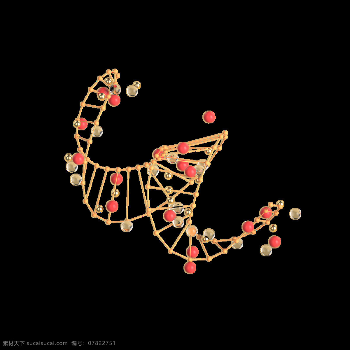 c4d 科技 螺旋 基因 链条 装饰 元素 图案 材质 几何 科学 生命 旋转 纽带 dna