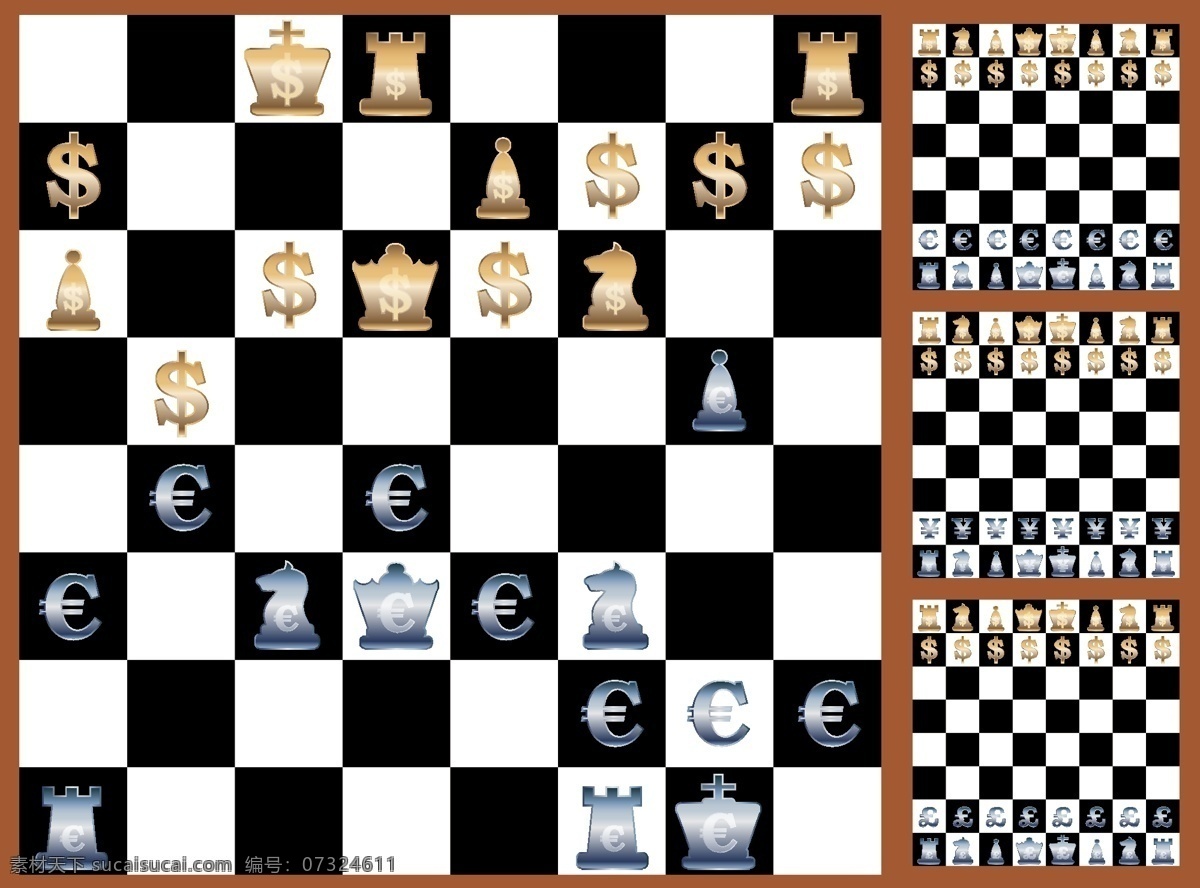 质感 货币 符号 棋子 棋盘 质感货币符号 创意商业棋盘 黑白棋盘 格子棋盘 国际象棋 象棋 生活百科 矢量素材 黑色