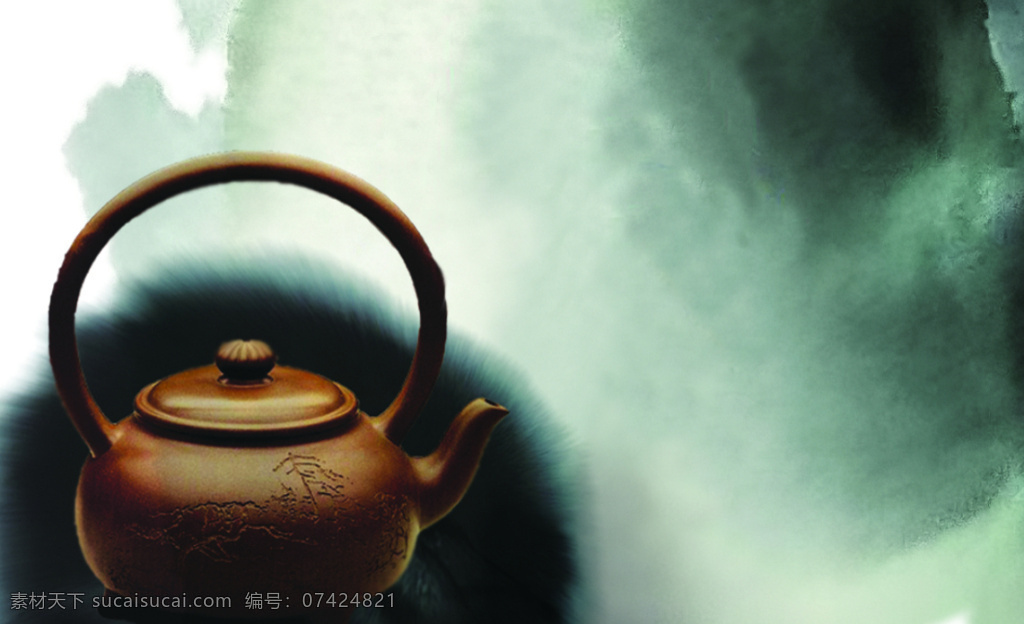 中国 风 水墨 展板 中国风 背景 茶壶 品味 人生 黑色