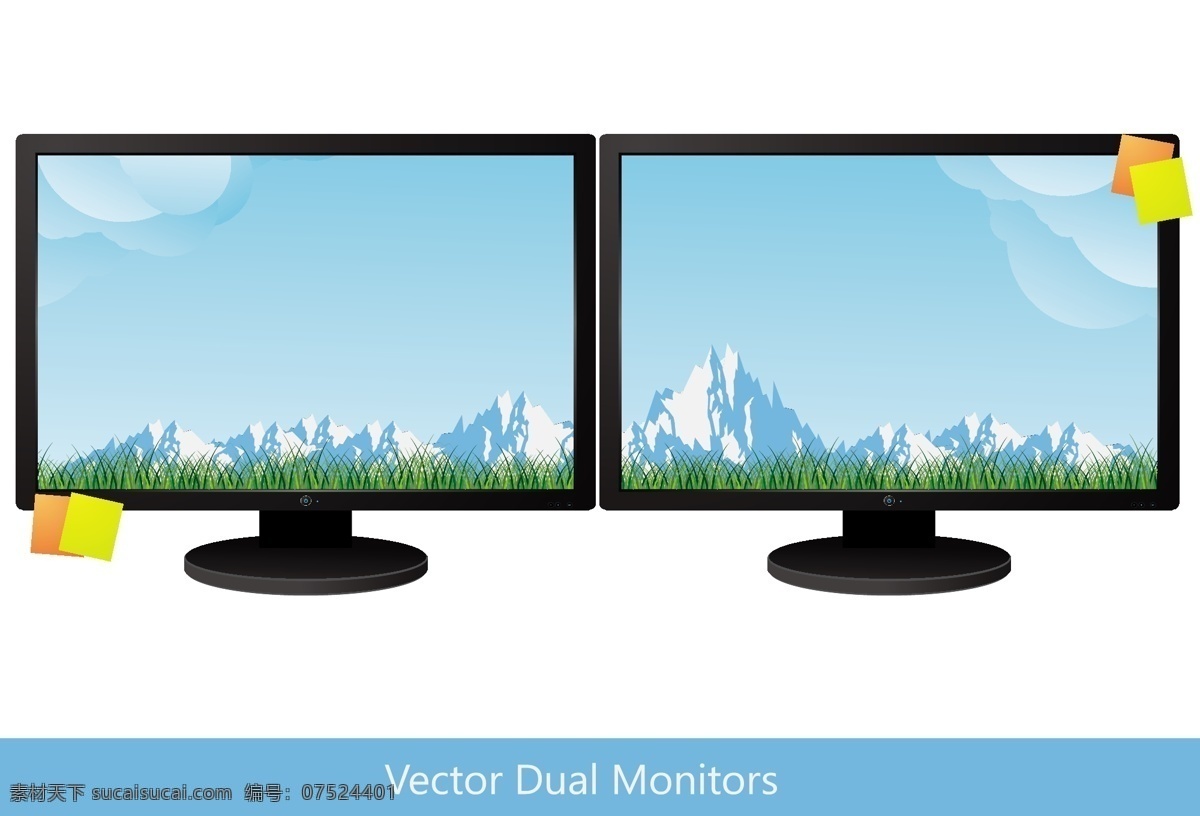 漂亮 电脑 显示器 电子产品 矢量素材 矢量图 日常生活