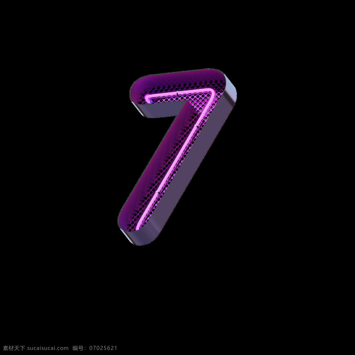 高清 立体 紫色 霓虹灯 字母 数字 元素 3d设计 其他模型