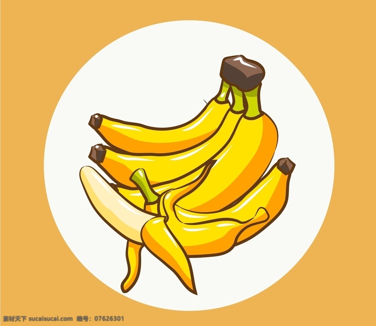 卡通香蕉 手绘香蕉 矢量香蕉 香蕉 简笔 手绘 夏季 手绘卡通素材 水彩 元素